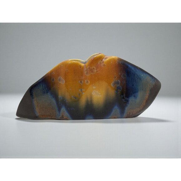 vintage 1960s salt glazed porcelain modernist abstract vase - Picture 3 of 8